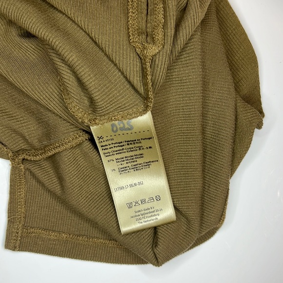 Scotch & Soda Ribbed Long MocNeck Tank.  Sz 1 Moss Green - Picture 9 of 10